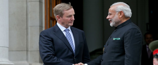 Taoiseach Enda Kenny Greets Prime Minister at Government Building, Dublin, 23 September 2015