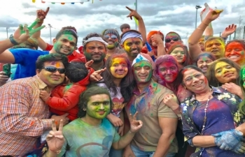 Celebration of Holi Festival in Dublin 2019