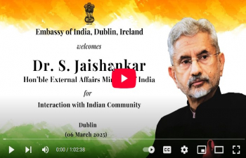External Affairs Minister Dr. S. Jaishankar interacts with Indian community in Dublin, Ireland